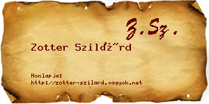 Zotter Szilárd névjegykártya